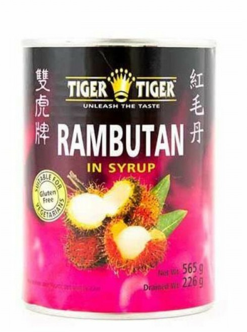 16033 Tiger Tiger Rambutan in syrup Chom Chom dong hop 565g x 12