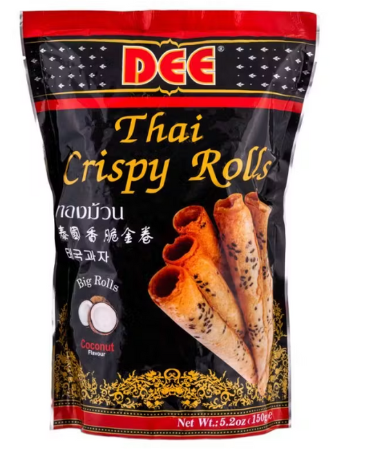 16052 Dee Crispy rolls Coconut Flavor 香泰國脆皮金捲 椰子口味Banh Que Cuon Vi Dua 24x150g