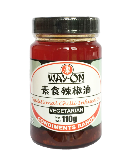 16239 Way on vegetarian chilli oil惠康素食辣椒油- dau ot chay wayon 110gx12
