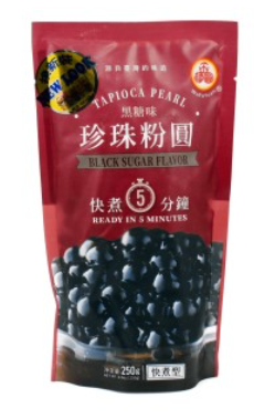 16637 Wufu Yuan Black Tapioca Pearl 五福圓珍珠粉圓-黑糖Hat Trấn Châu 250g x 36