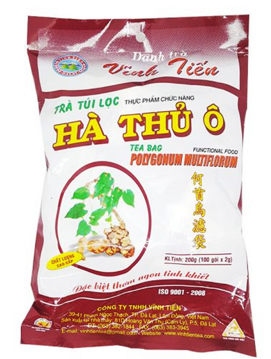 16731 Trà đa hoa Vĩnh Tiến Trà Hà Thủ Ô 1 gói x 100 (hộp)