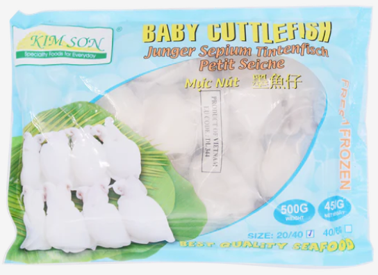 16737 Mực nang baby đông lạnh Kim Sơn 墨魚仔Muc Nho Đồng Lãnh 20/40 500gr x 20