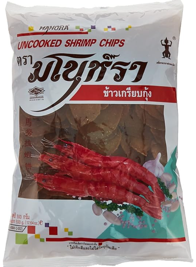 16963 Manora Uncook Tôm Chip 泰國蝦片 Phong Tom Thái 500g x20