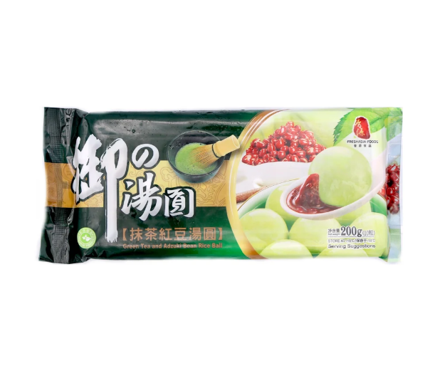 FRESHASIA TW Green Tea & Adzuki Bean Rice Ball 香源抹茶紅豆湯圓200g x 1