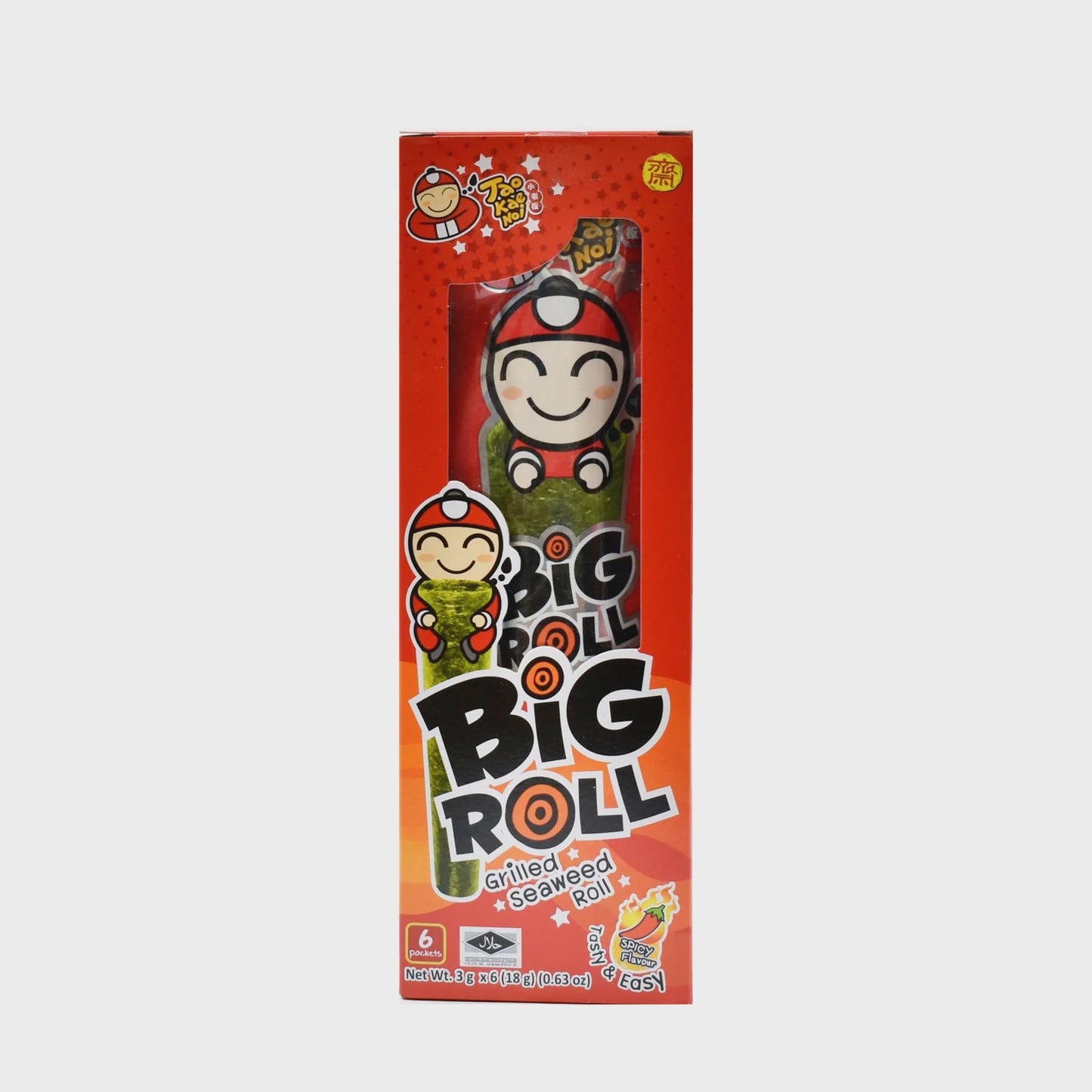 TAOKAENOI Grilled Seaweed Big Roll Hot & Spicy 小老闆紫菜棒棒捲 辣香味 18g x1