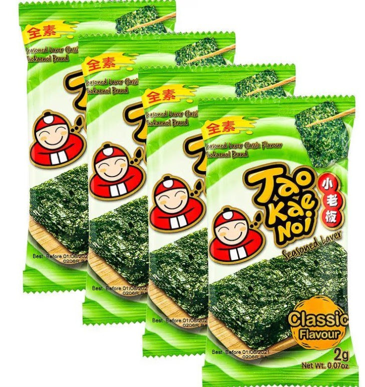 TAOKAENOI Roasted Seaweed Laver Classic Flavour岩燒即食海苔 - 原味 (2gx8) x 1