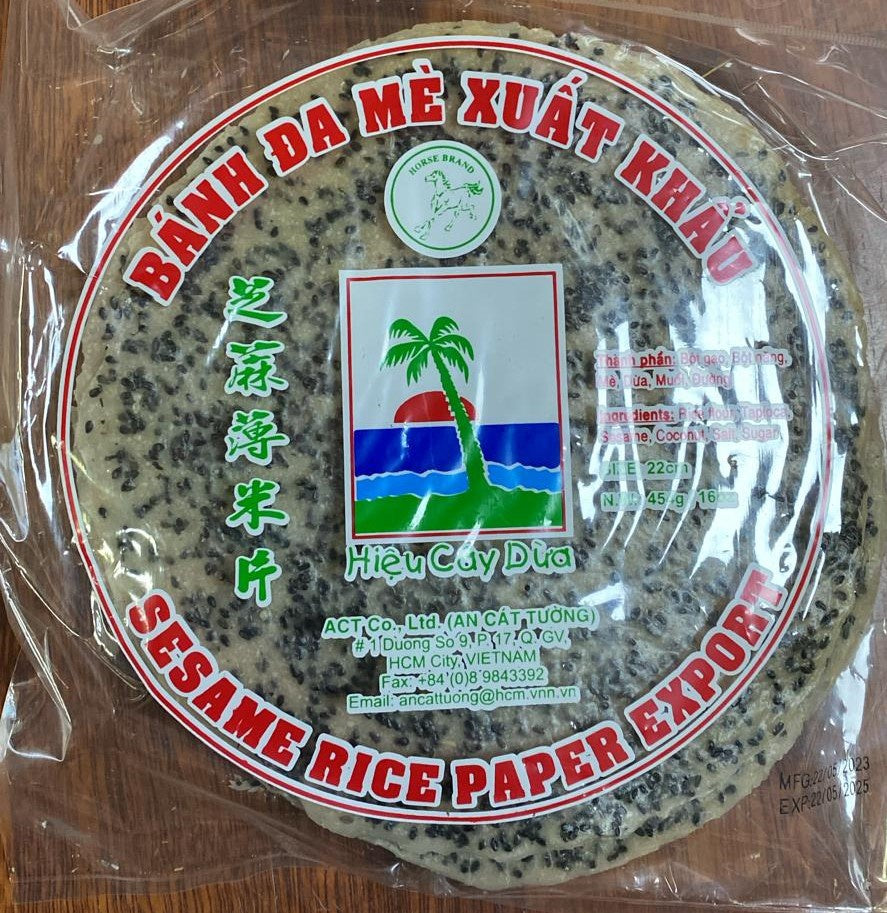 Bánh gạo mè 芝麻薄米片 Bánh Đa Mê Đen 454g x1