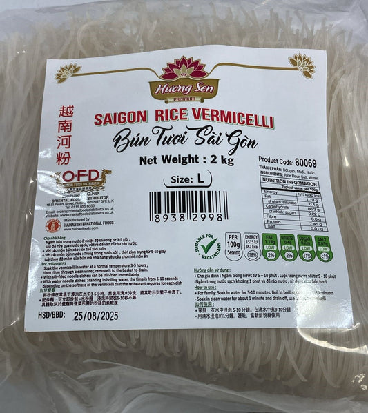 Bún Tươi Hương Sen Sài Gòn 1.5mm Bún Tươi Sài Gòn Size L 1.5mm 2kg x 1