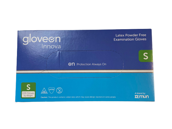 GloveOn Innova Latex Powder Free Examination Gloves - Size S (100pairs x10)