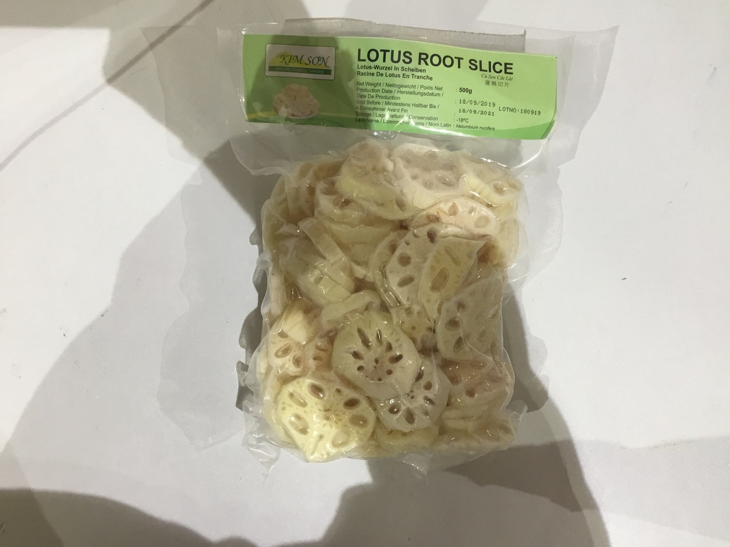 Kim son Frozen lotus root 蓮藕切片 Cu Sen Dong Lanh 1x500g