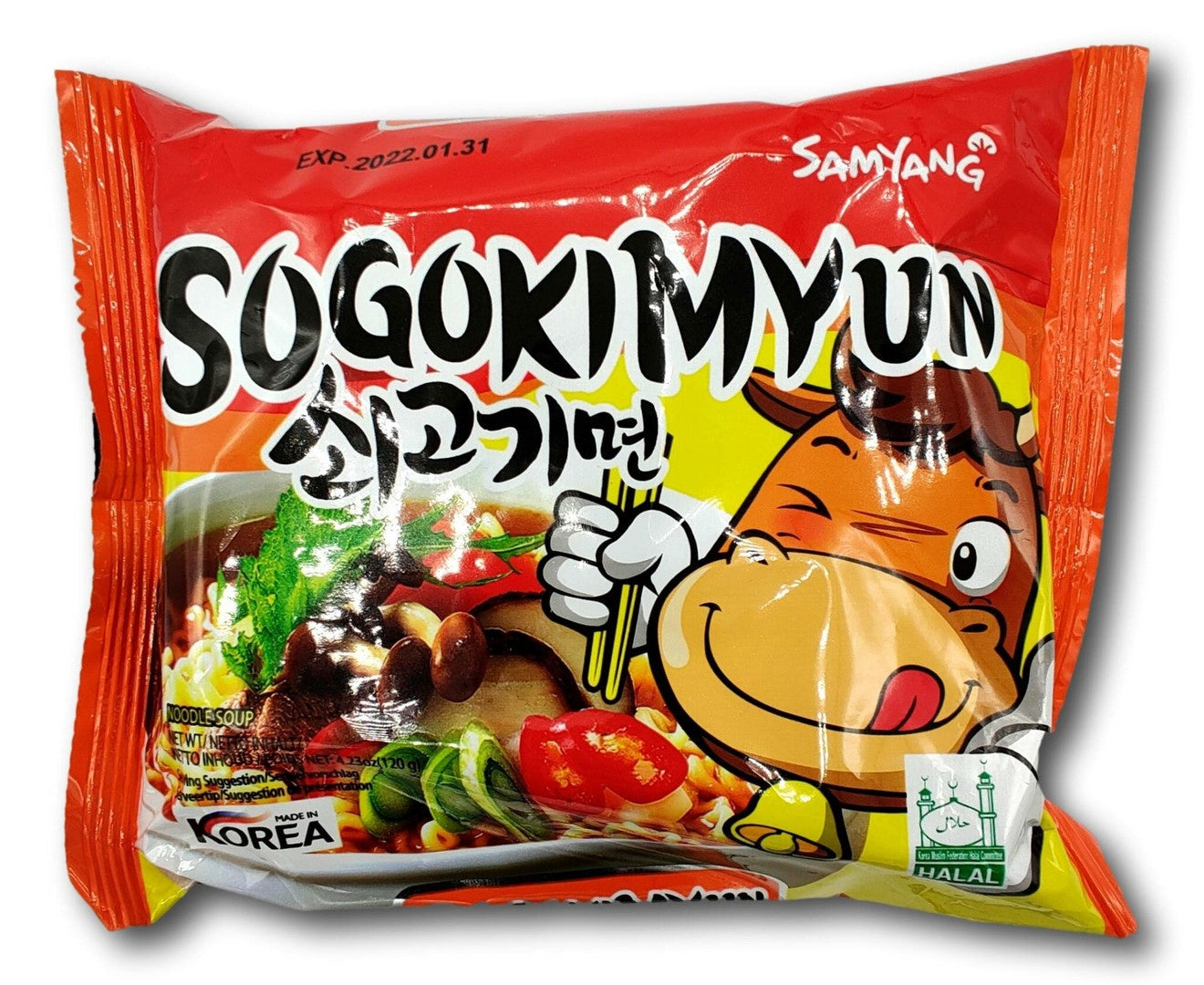 Samyang hương vị thịt bò Ramen (Sogokimyun)三養牛肉風味拉麵 ramen thịt bo 120g x1