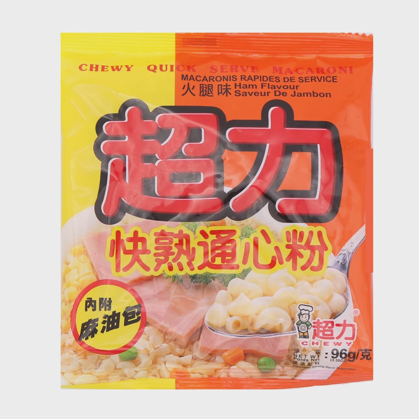 Mì Macaroni Ăn Nhanh Hương Vị Thịt nguội快熟火腿通心粉 Mi Macaroni An Liên Vị Thịt Xong Khôi 96g x1