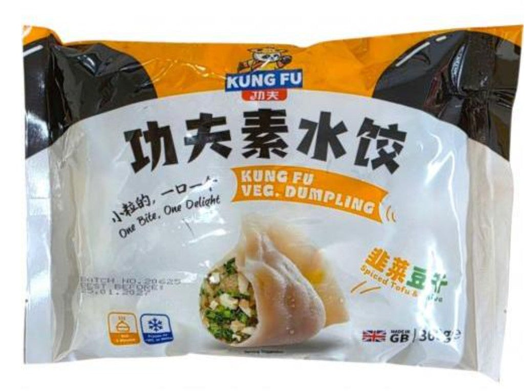 KUNG FUK Vegetable Dumpling - Chive & Dried Tofu功夫素水饺-韭菜&豆干 360g X1