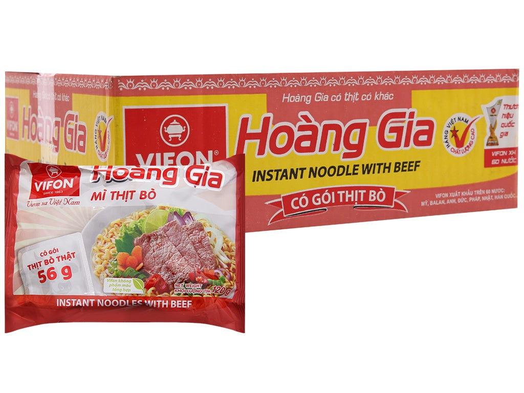 Vifon Hoàng Gia Thịt Bò 牛肉即食面 Mì Thịt Bò Hoàng Gia Cối Thịt 120g x 18