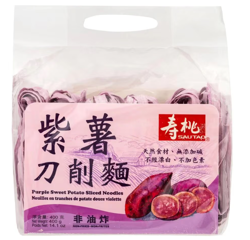 STP Purple Sweet Potato Sliced Noodle壽桃牌紅薯刀削麵400g x 12
