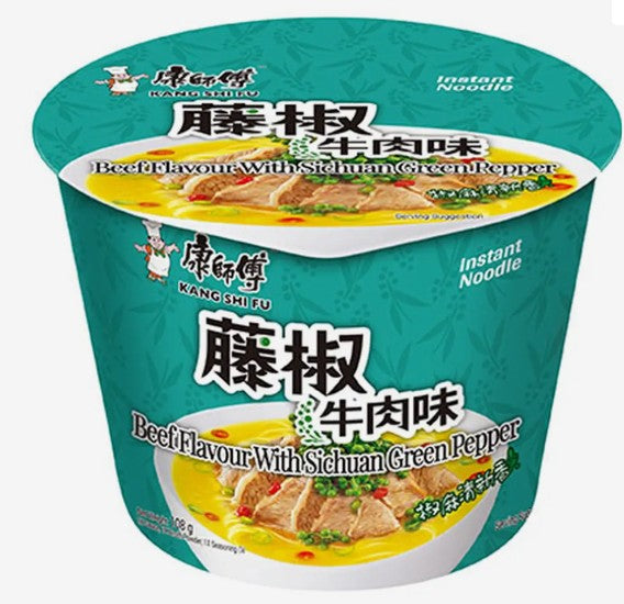 MK Noodles (Bowl) - Beef With Sichuan Green Pepper康師傅藤椒牛肉麵(桶)109g x 1