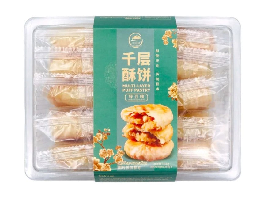 FAIRY BRIDGE Puff Pastry Mung Bean Flv送仙橋綠豆千層酥餅 358g x 1