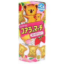 Lotte Koala's March Biscuits - Strawberry Flavour 樂天熊仔餅,士多啤梨味 Banh Gau Nhan Kem Dau 37g X1