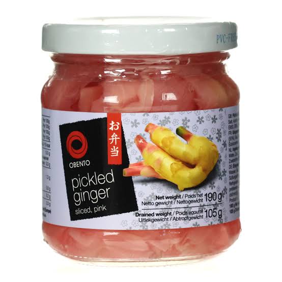 Obento Sliced Pickled Ginger Pink 紅姜片 Gung Ngam Thai Lat Mau Hong 190g x 1