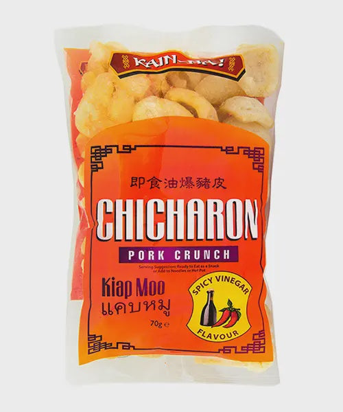 Kain-Na! Chicharon / Kiap Moo / Pork Crunch Spicy Vinegar Flavor 即食油爆豬皮 Da Heo Gion Vi Giam Cay 70g x1