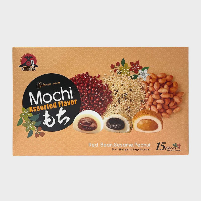 Mochi Hỗn Hợp Kaoriya - Đậu Đỏ, Mè, Đậu Phộng 日式綜合麻糬紅豆花生芝麻 Mochi Thập Cẩm Đầu Đỏ, Me, Đầu Phong 450g x1