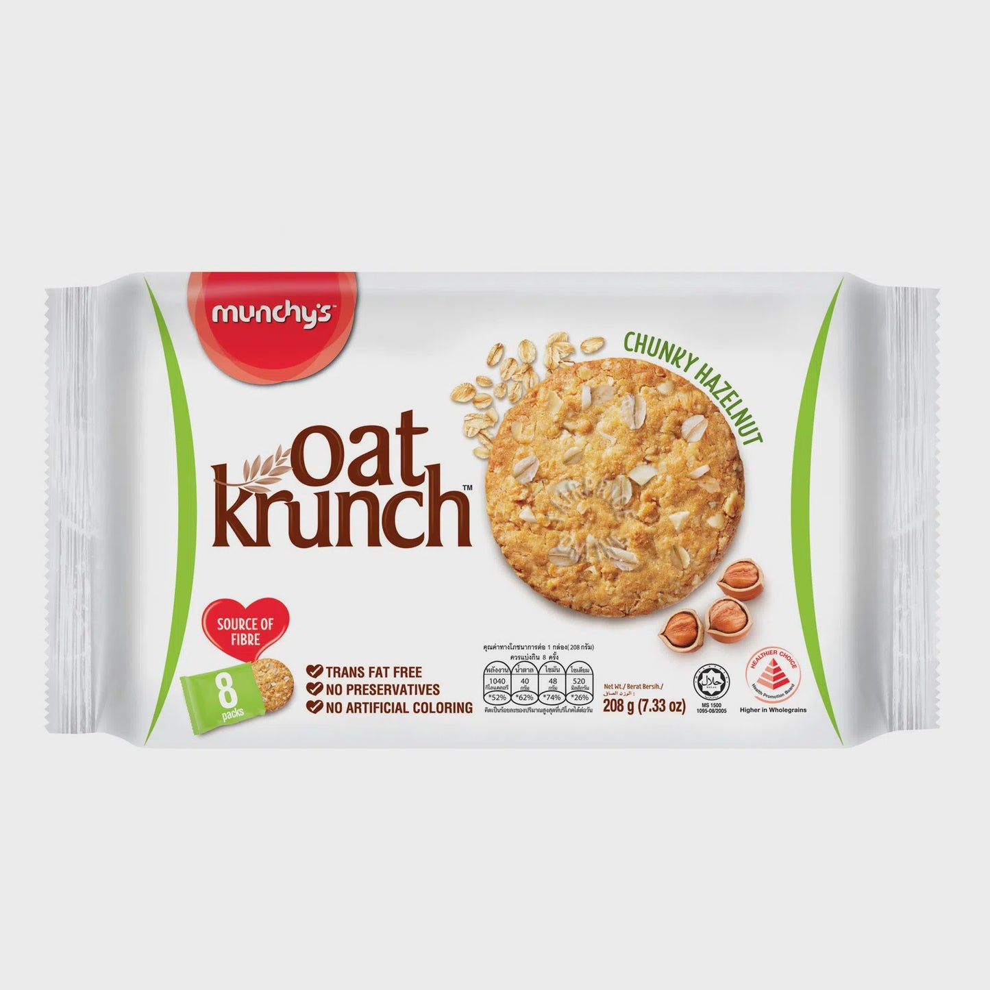 Munchy's Oat Krunch Chunky Hazelnut 燕麥餅乾榛子味 Bánh quy lua mach vi hat phi 208g x1