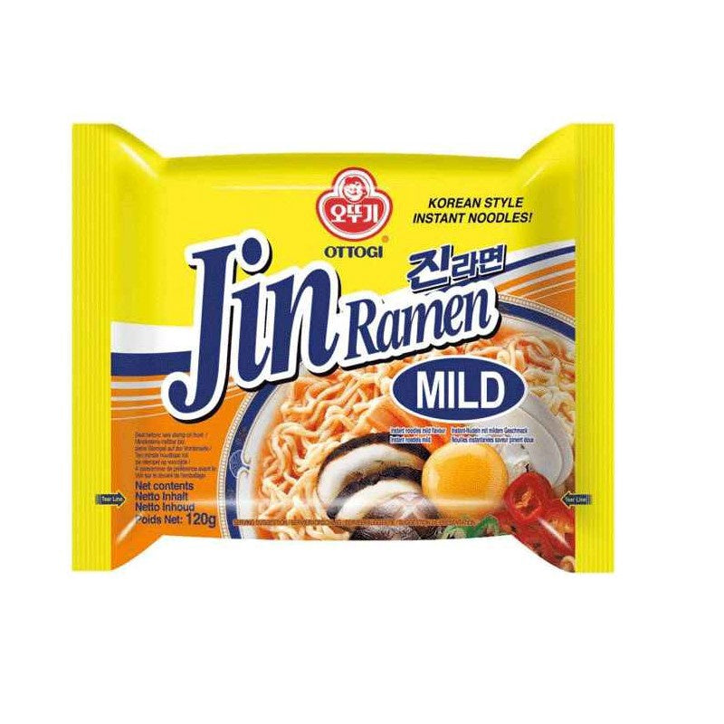 Ottogi Jin Ramen Noodle Mild 不倒翁 金拉麵(微辣)Mi Ramyun It Cay 120gr x 1