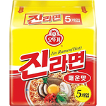 23699 Ottogi Jin Ramen cay nhiều gói 不倒翁真拉麵 (辣味) Mi Cay Jin Ramen 120g*5 x1
