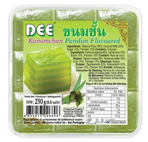 Dee Frozen Kanomchan Pandan Flavoured Dessert 班蘭味千層糕 250g x 1