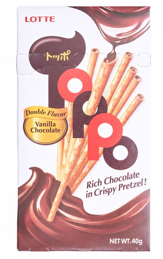 Lotte Toppo Pretzel Sticks Vanilla 樂天夾心百力滋香草巧克力口味 40g x1