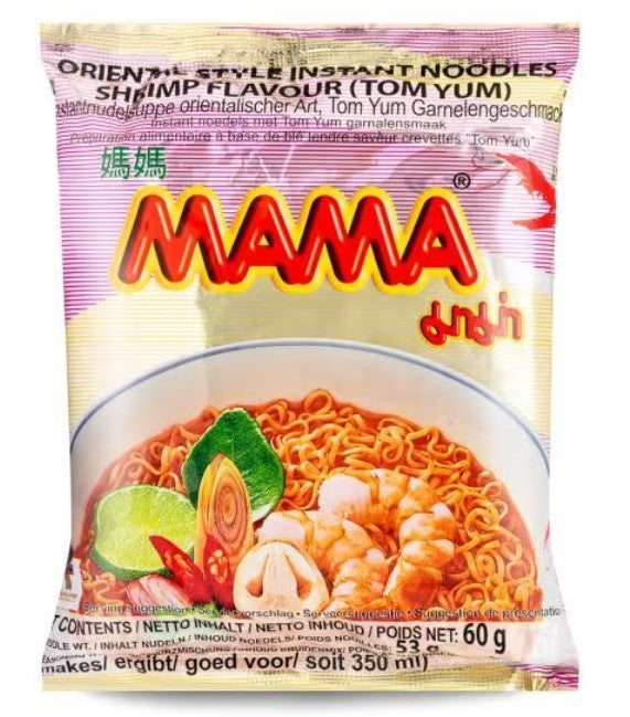 01519 MAMA Noodle Tôm Tom Yum 媽媽酸辣蝦味湯麵 Mi tom an lien 60g*5 (Gói) x1