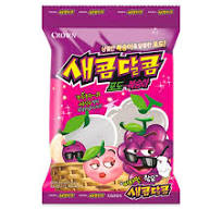 Crown Saekom-Dal com Caramel (Nho&Đào) 韩国桃子和葡萄软糖 200G x 1
