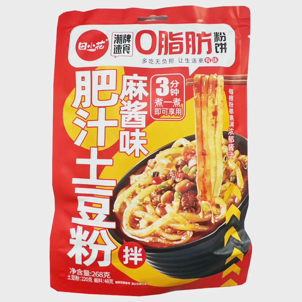 Mì Khoai Tây Mỏng (Vị Mè) 田小花流汁大宽粉麻酱味 Mi Khoai Tay Vi Me Đen Soi Mong 268g x1