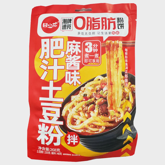 Thin Potato Noodle (Sesame Flavour) 田小花流汁大寬粉麻醬口味 Mi Khoai Tay Vi Me Den Soi Mong 268g x1