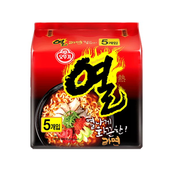 OTTOGI - YEUL ramen nóng nhiều gói 极辛火热拉面5连包 (5x120g) x1