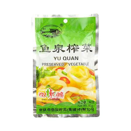 YQ Pre. Vegetable (Green & Red Chilli) 魚泉雙椒脆榨菜 80g x1