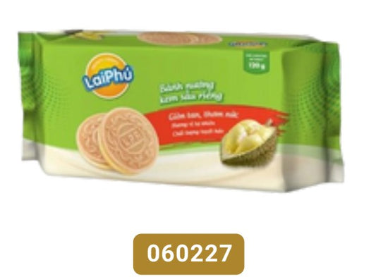 Lai Phu Cookies with Durian Cream Banh nuong kem Sau Rieng Lai Phu 120gr x 1