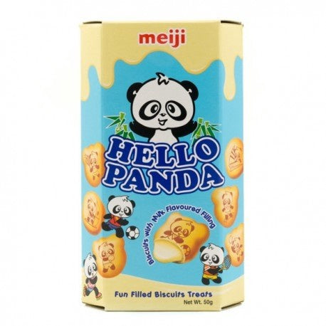 Meiji Hello Panda Biscuits With Milk Flavoured Filling明治貓熊夾心餅乾 牛奶味- 50g X1