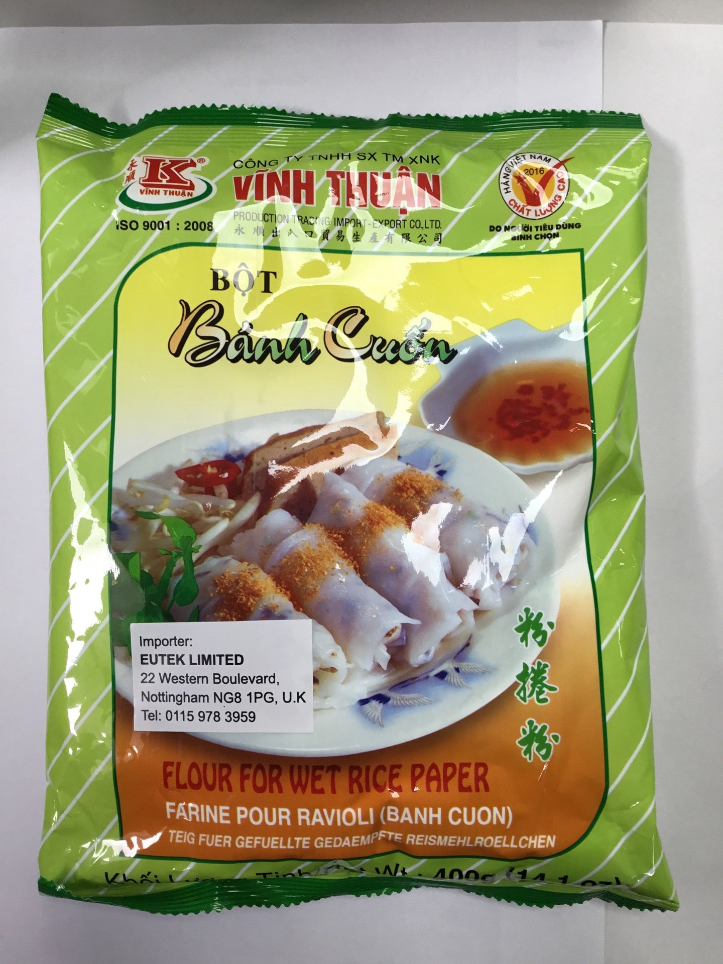 Vinh Thuan Flour For Wet Rice Paper Bot Banh Cuon 400g x 20 (box ...