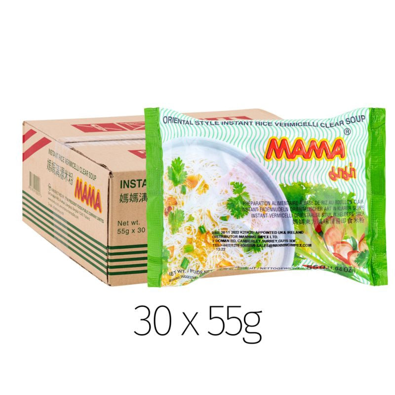 MAMA Clear Soup - Rice VERMICELLI 媽媽東方風味清湯即食米粉55g x30