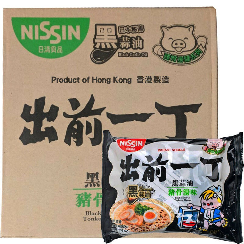 300151 Nissin Noodles HK - Black Garlic Oil Tonkutsu 日清出前一丁黑蒜油豬骨湯味即食麵 30 x100g box