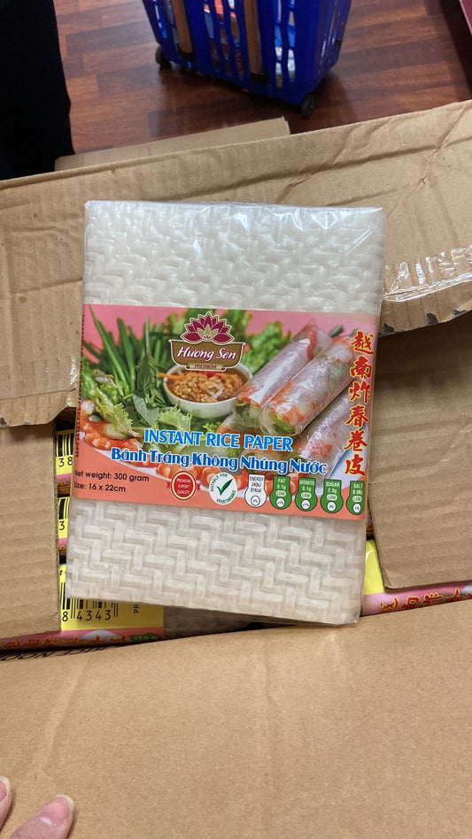 Huong Sen Rice Paper No Water Dipping Banh Trang Khong Nhung Nước 16 x 22cm 300g x 1