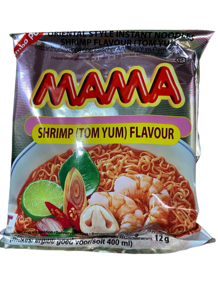 MAMA Noodle Shrimp Tom Yum ORIGINAL媽媽酸辣蝦味湯麵Mi Tom Chua Cay 90g x 1