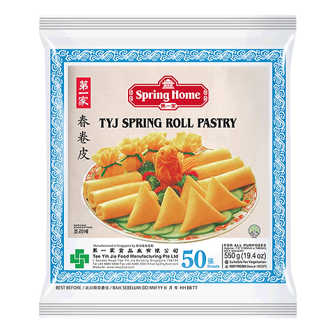 TYJ 7.5" Spring Roll Pastry(50 sheets) 190mmx190mm 第一家春卷皮 Banh Trang Cha Gio Re Dong Lanh 550g x 1