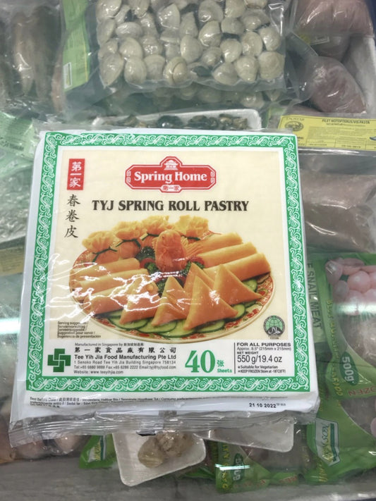 TYJ 8.5" Frozen Spring Roll Pastry(40 sheets) 第一家春卷皮Banh Trang Cha Gio Re Dong Lanh 1x550g