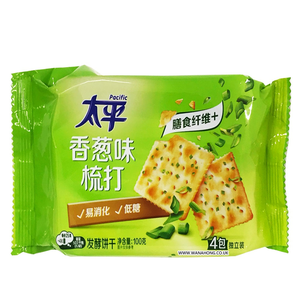 Bánh quy mặn Thái Bình Dương- Hành lá 太平梳打餅-香蔥 Bánh quy hành lá 100g x1