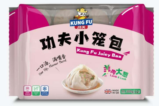 Kung Fu Siu Loong Bun (Đông lạnh) Thịt lợn và phô mai 功夫芝士豬肉味小籠包 (25g*12 cái) 300g x1