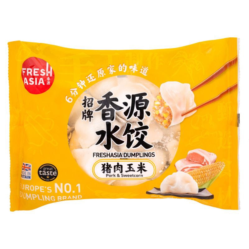 FRESHASIA Pork & Sweetcorn Dumplings香源豬肉玉米水餃 400g x1