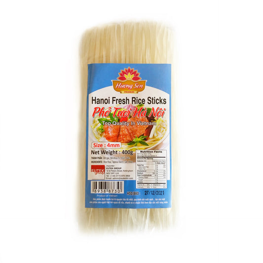 Huong Sen Hanoi Rice Sticks (Size M) Pho Tuoi Gia Truyen Ha Noi 4.0mm  400g x 1 bag