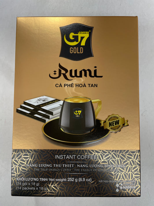 Cafe G7 Gold Instant Coffee Rumi 即溶咖啡 Ca Phe Rumi G7 (18g x 14) x 1